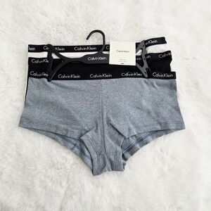 CALVIN KLEIN 🩶 3-PACK COTTON MICROFIBER RIB BOYSHORTS SIZE M